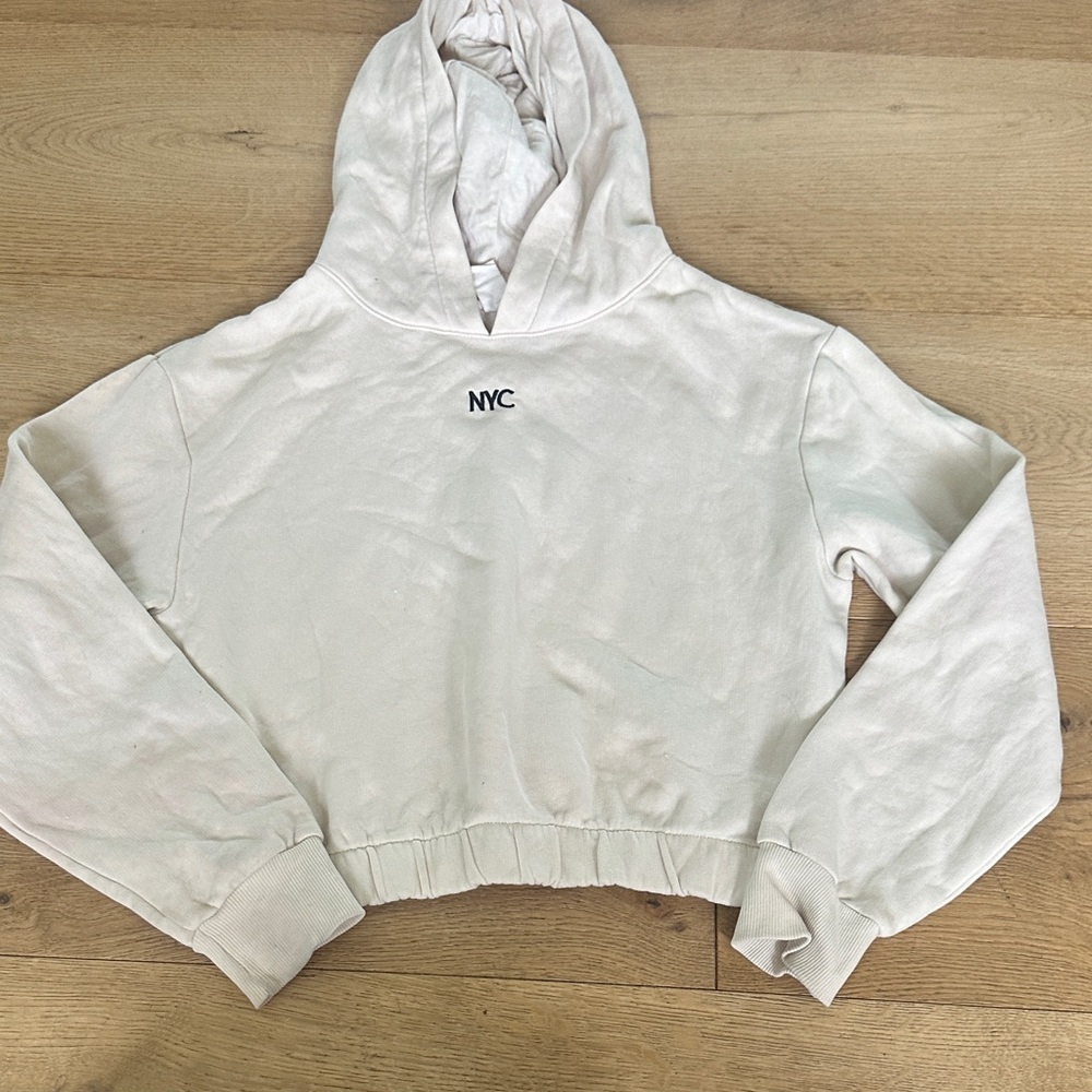 H&M cream NYC Hoodie 10 girls